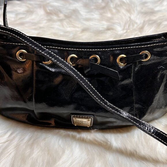 Dooney & Bourke Small Black Patent Leather Bag #H-6 - Picture 4 of 7